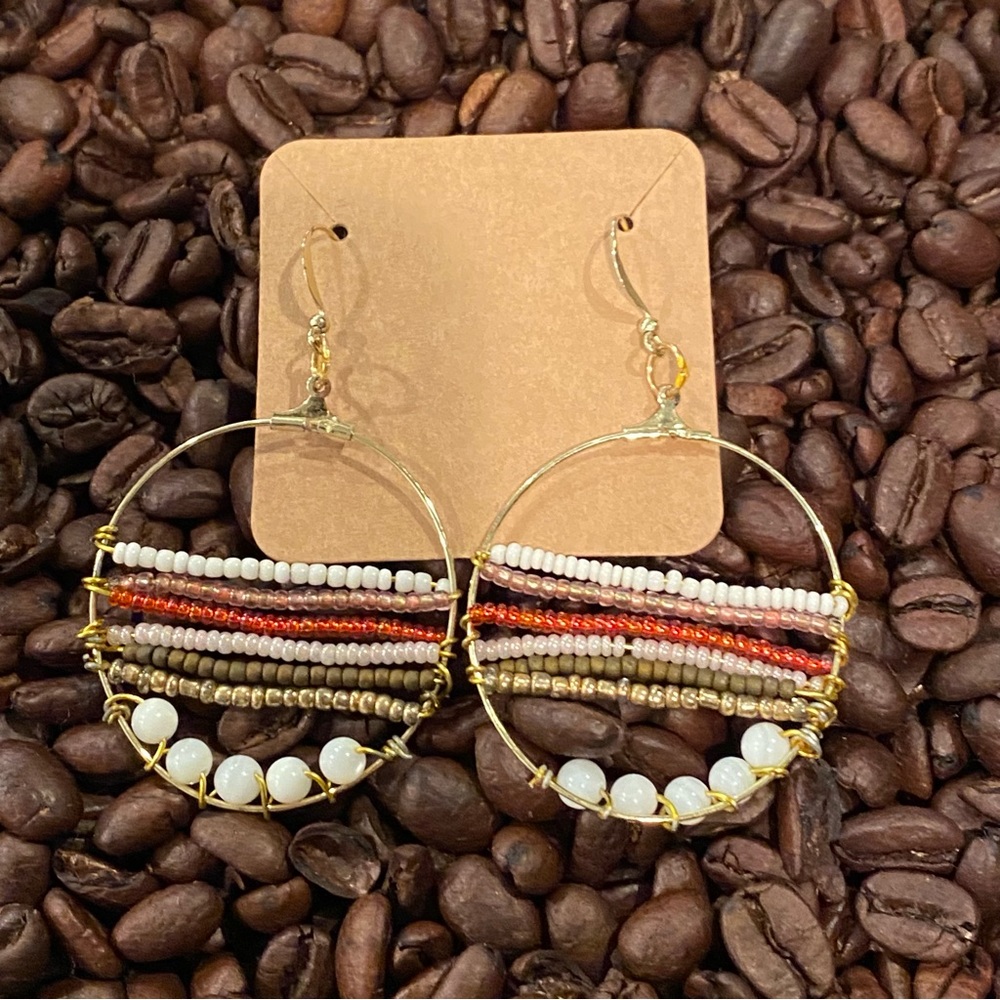 Beaded Boho Hoops